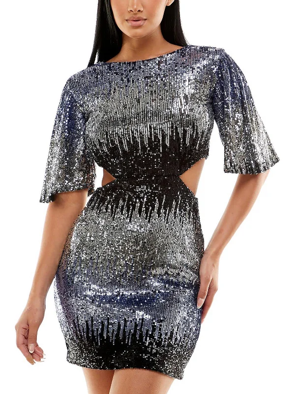 Womens Cutout Mini Cocktail and Party Dress