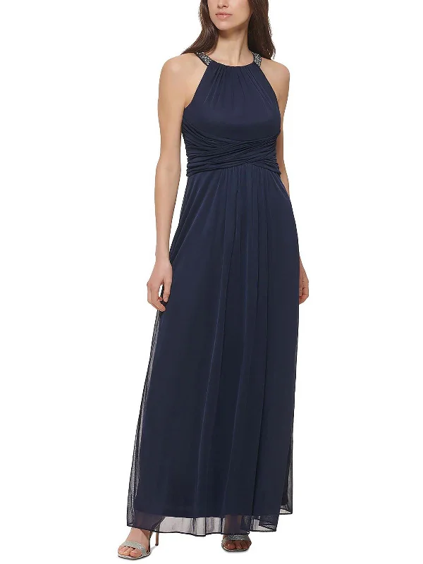 Womens Embellished Maxi Evening Dress