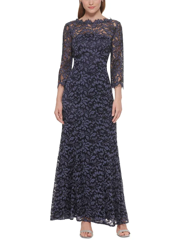 Womens Lace Long Evening Dress