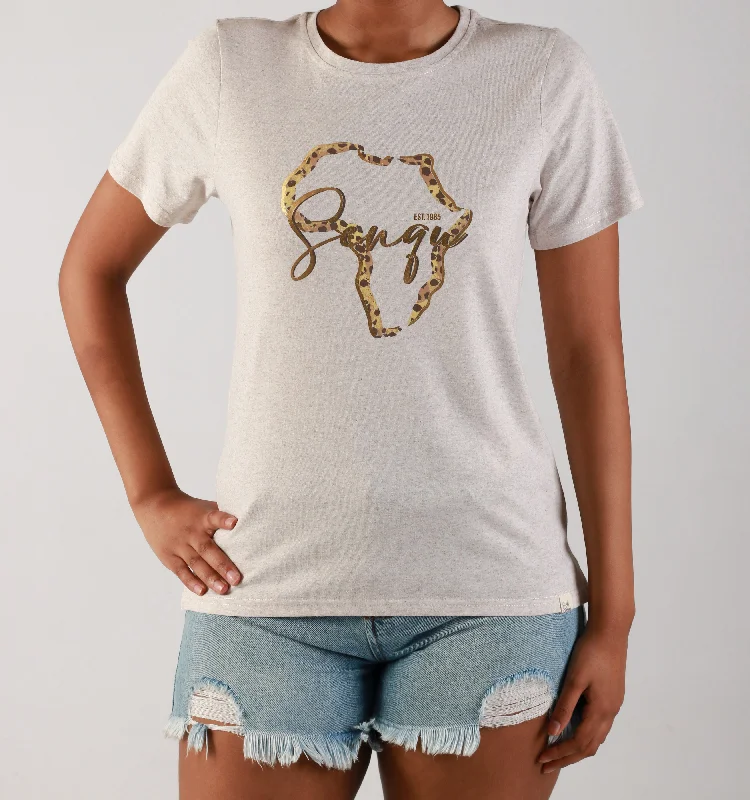 "AFRICA LEO MAP" - TEE - LINEN OATMEAL