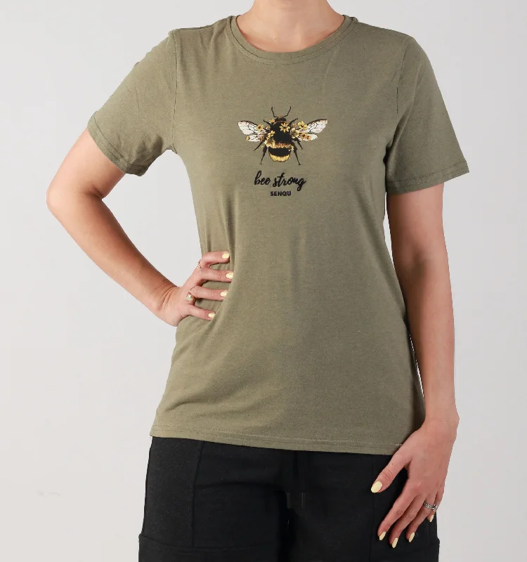 "BEE STRONG" - TEE - ARMY