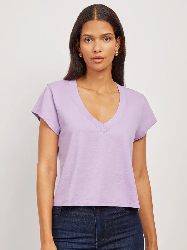 The Cotton Boxy Deep V-Neck Tee