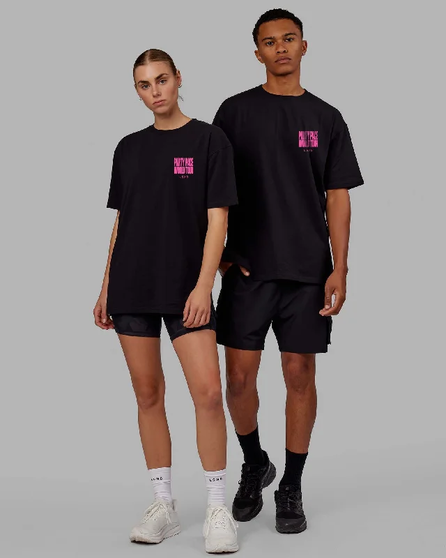 Unisex Party Pace FLXCotton Oversize Tee - Black-Pink