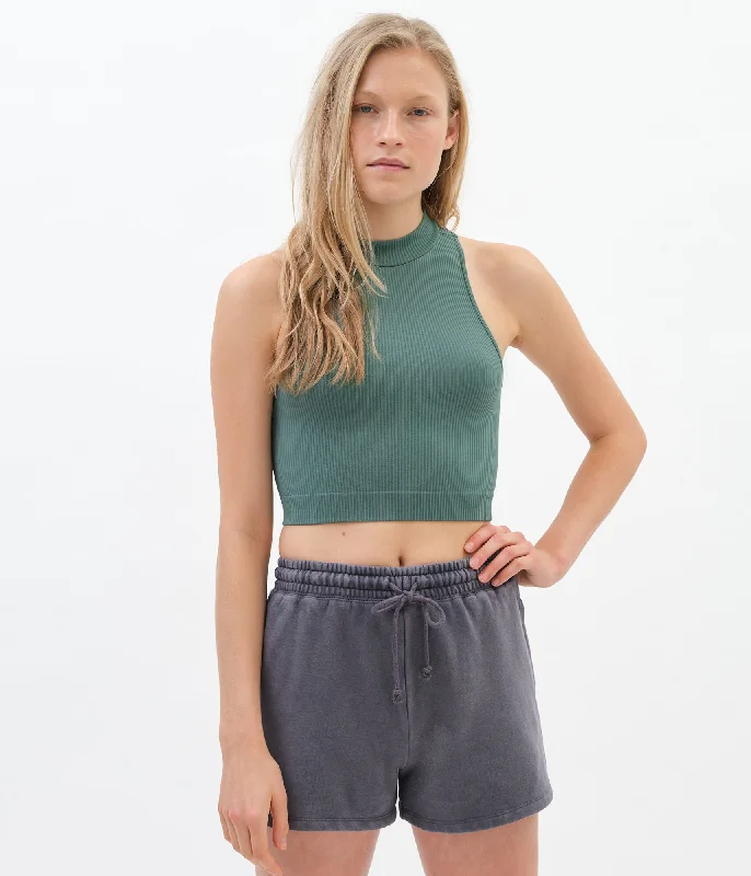 Aeropostale Seamless Ribbed Mock-Neck Crop Top