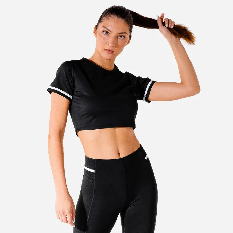 Hybrid Crop Top - Black