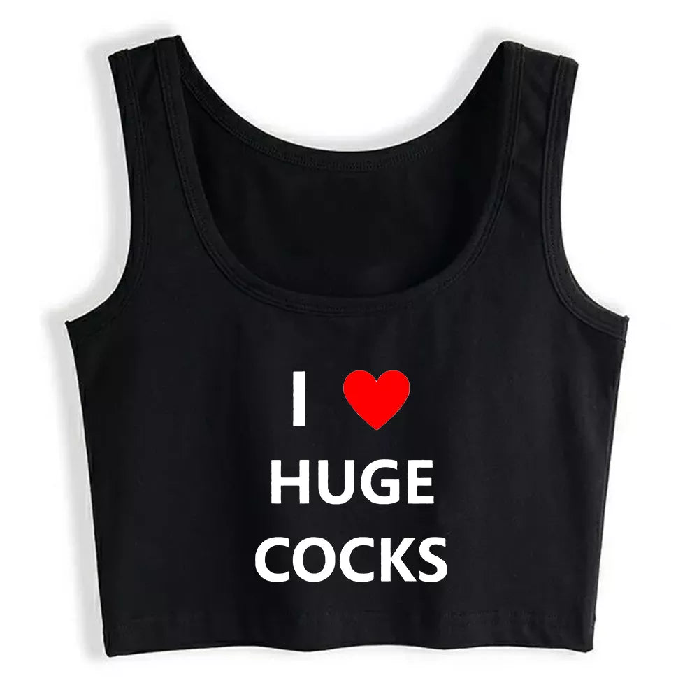 I Love Hugh Cocks Crop Top