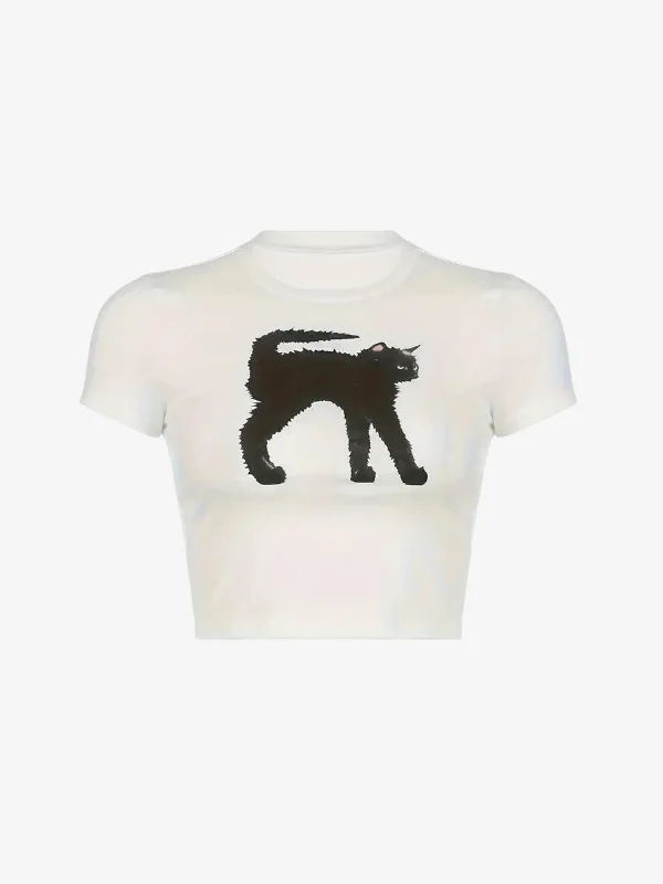 KG Cat Graphic Crop Top