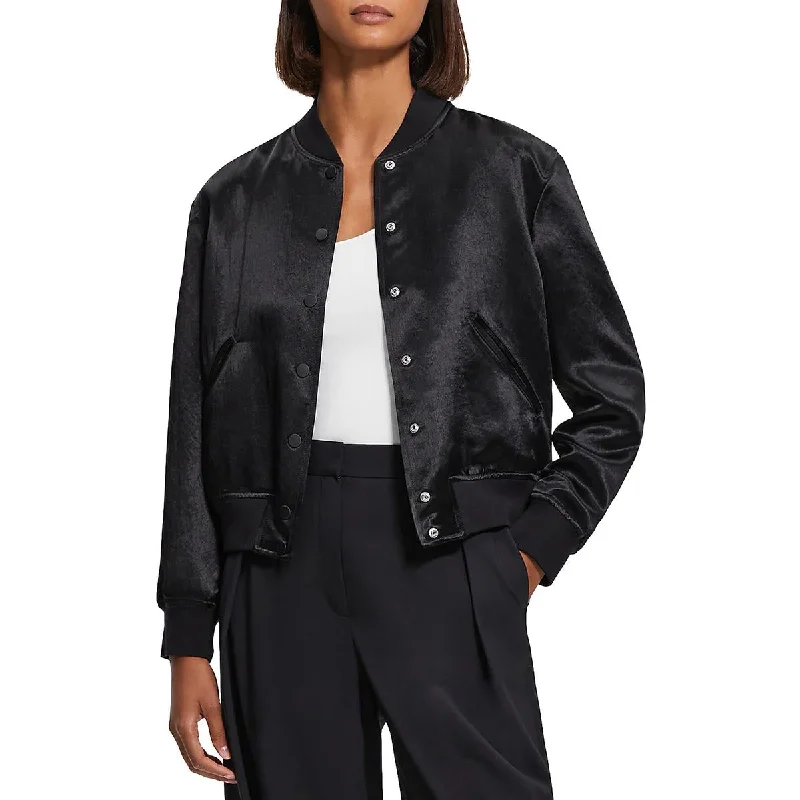 Varsity Womens Satin Glossy Bomber Jacket