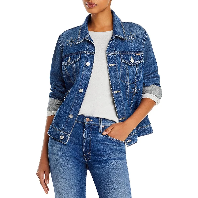 The Bruiser Womens Embellished Denim Denim Jacket