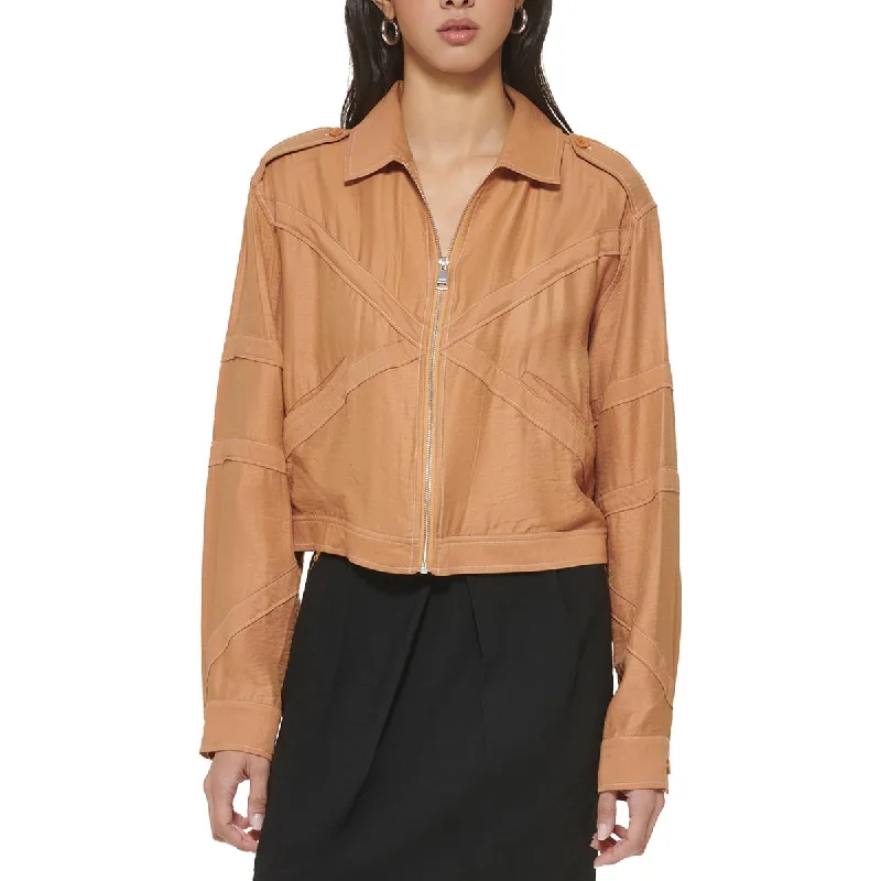 Womens Collar Rayon Shirt Jacket