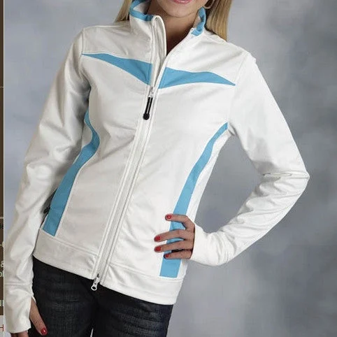 Women's White/Turq Soft Shell Jacket