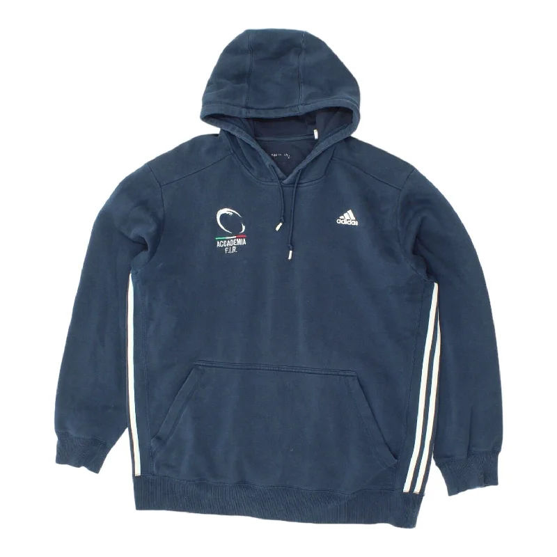 Accademia FIR Adidas Mens Navy Pullover Hoodie | Italian Rugby Sportswear VTG