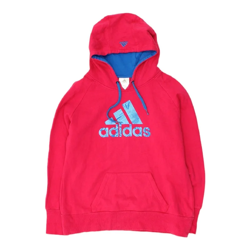 Adidas Womens Pink Big Logo Pullover Hoodie | Vintage Sportswear Hoody