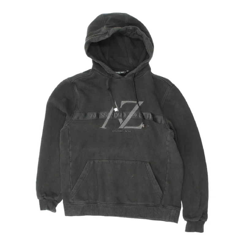 Alessandro Zavetti Mens Black Pullover Hoodie | Vintage Designer Streetwear VTG