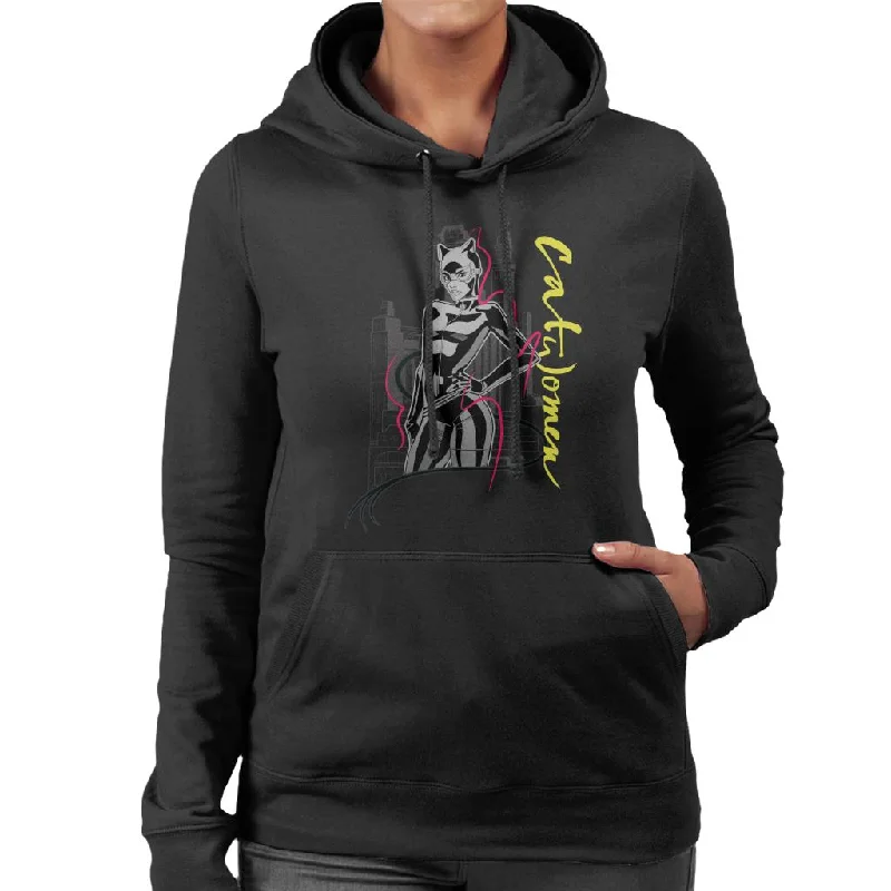 Batman Catwoman In Gotham City Women's Hooded Sweatshirt