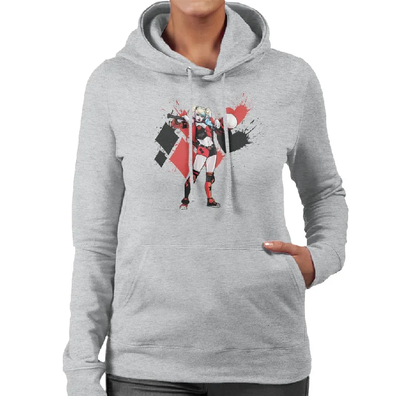 Batman Harley Quinn Splatter Women's Hooded Sweatshirt