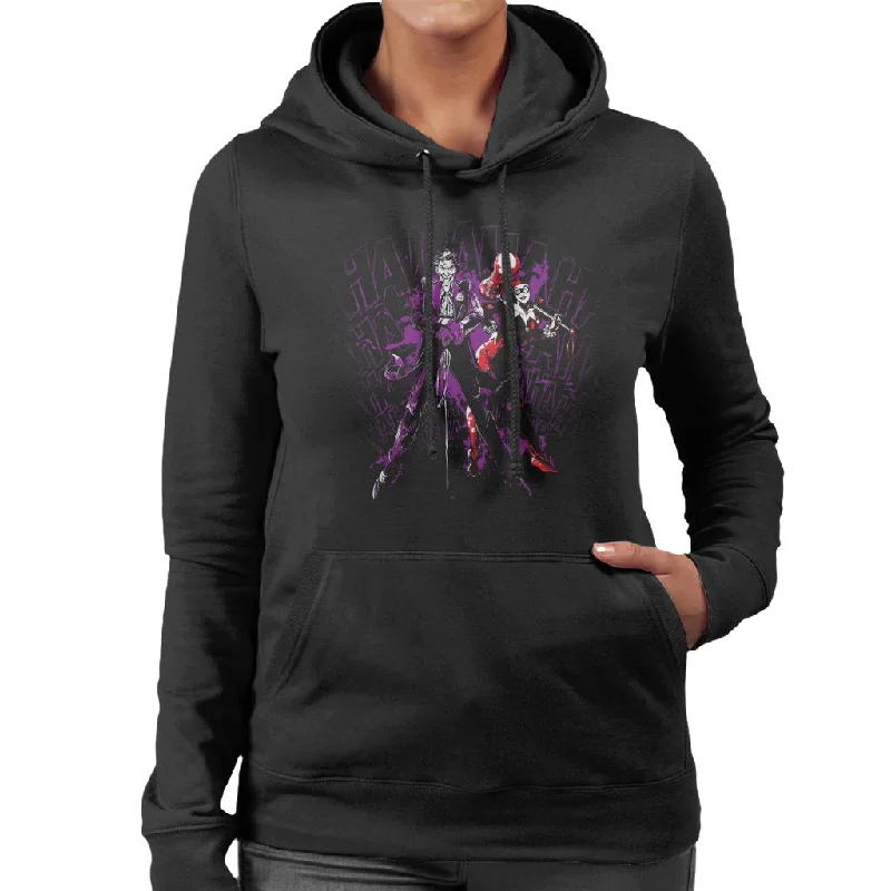 Batman The Joker And Harley Quinn Hahahaha Women's Hooded Sweatshirt