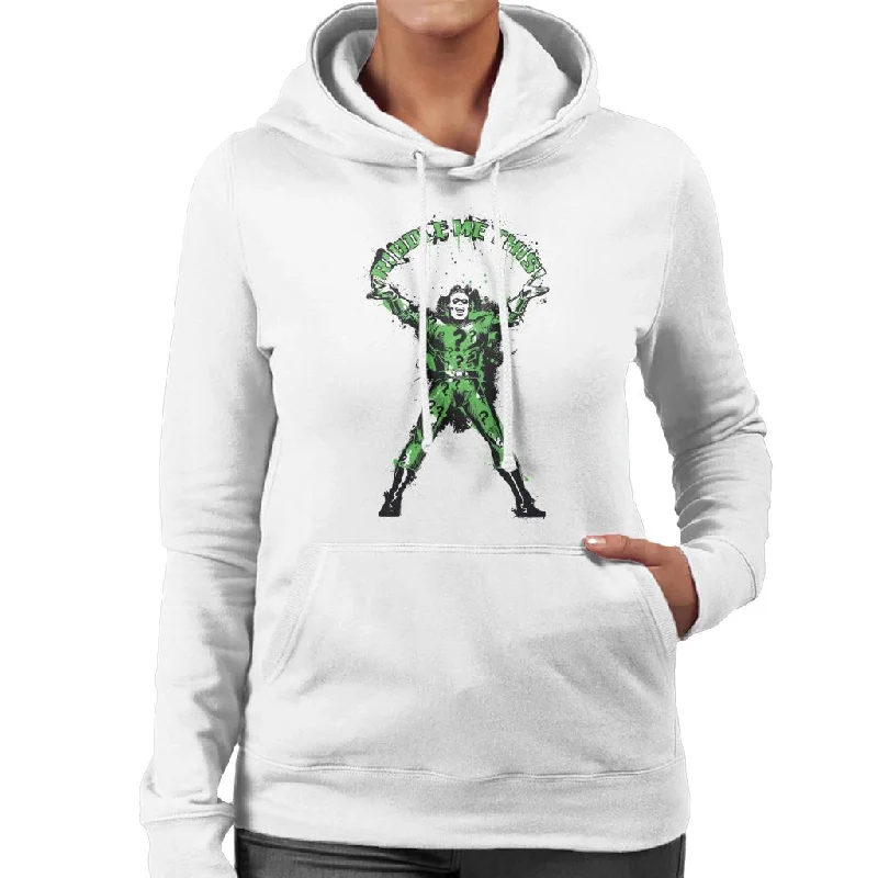 Batman The Riddler Riddle Me This Women's Hooded Sweatshirt