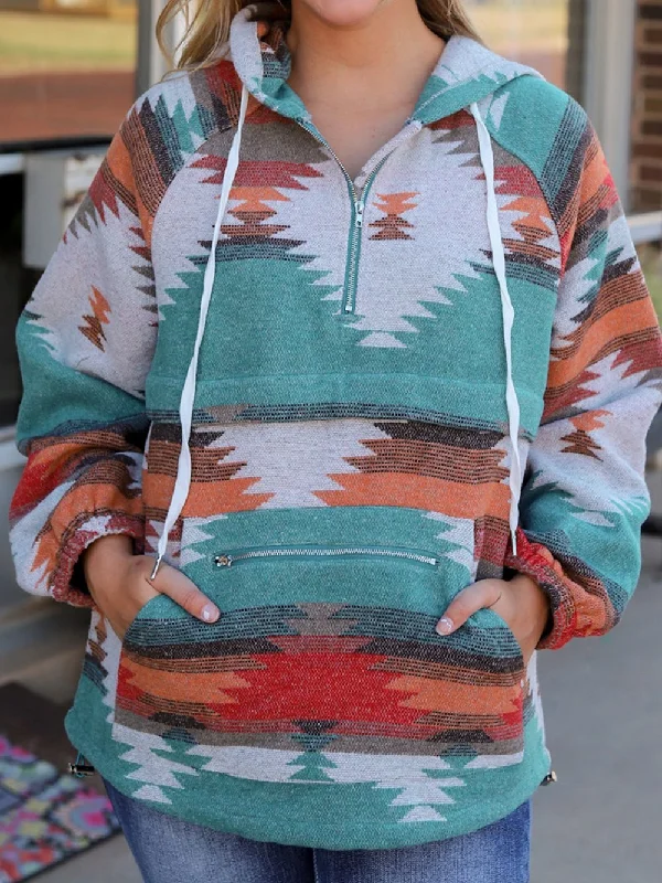 Bohemian Print Pullover Hoodie