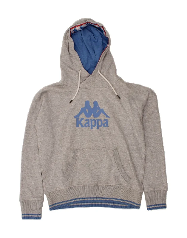 KAPPA Mens Graphic Hoodie Jumper Medium Grey Cotton