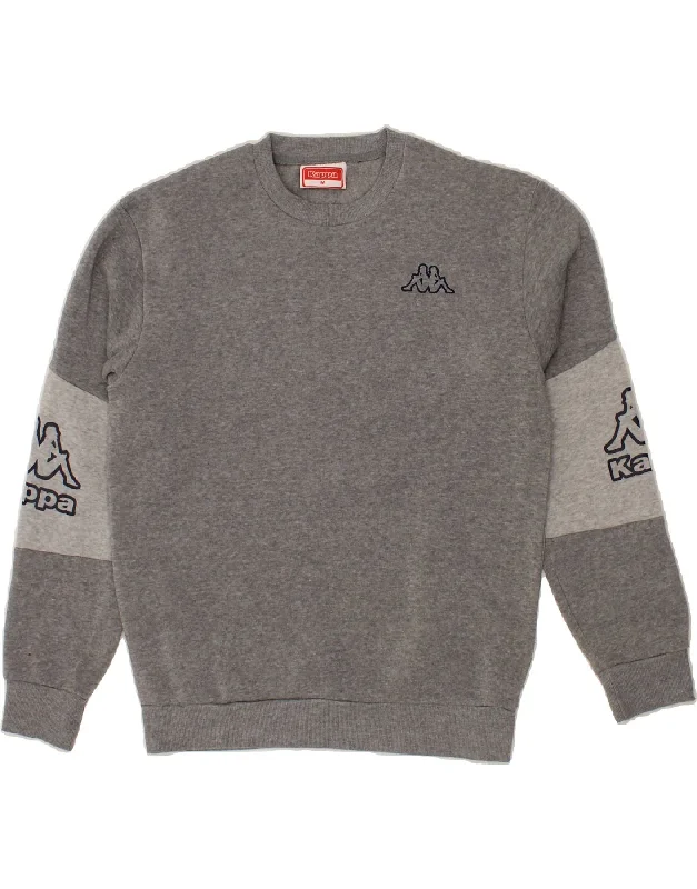 KAPPA Mens Graphic Sweatshirt Jumper Medium Grey Colourblock Polyester