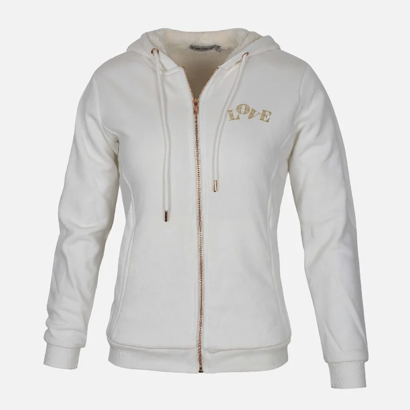 LADIES FUR LINED FULLZIPPER HOODIE