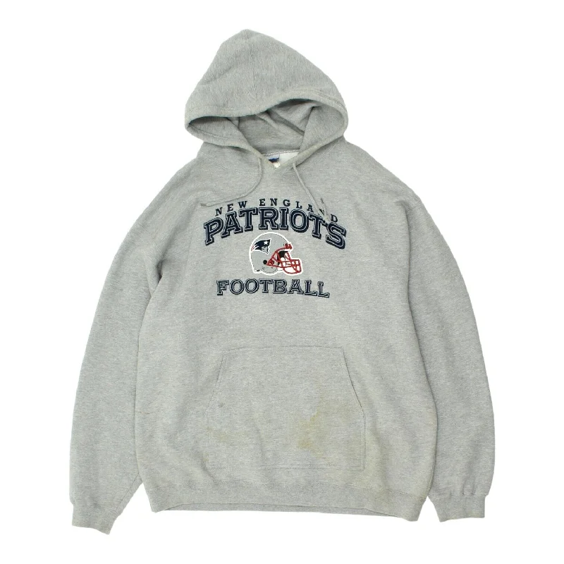 New England Patriots Reebok Mens Grey Pullover Hoodie | Vintage NFL Sportswear