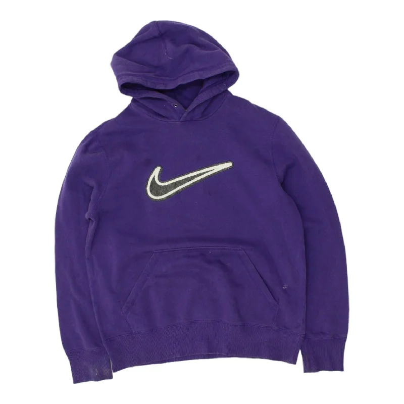 Nike Big Embroidered Logo Mens Purple Pullover Hoodie | Sportswear Activewear