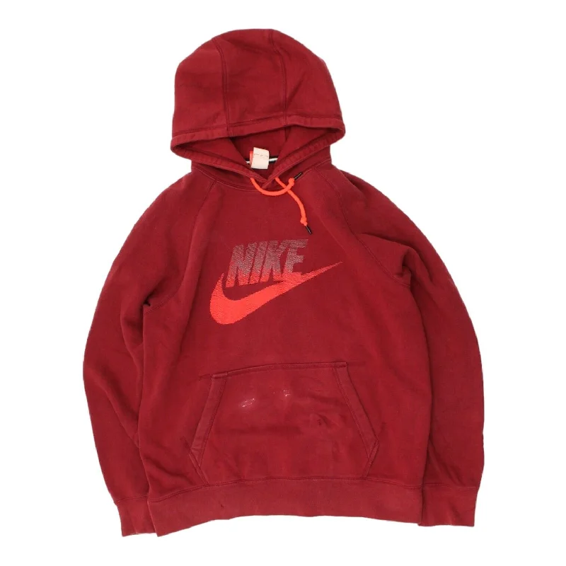 Nike Big Logo Print Mens Red Pullover Hoodie | Sportswear Activewear VTG