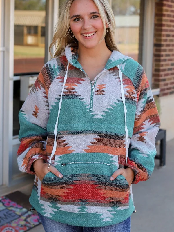 Printed Hooded Pullover