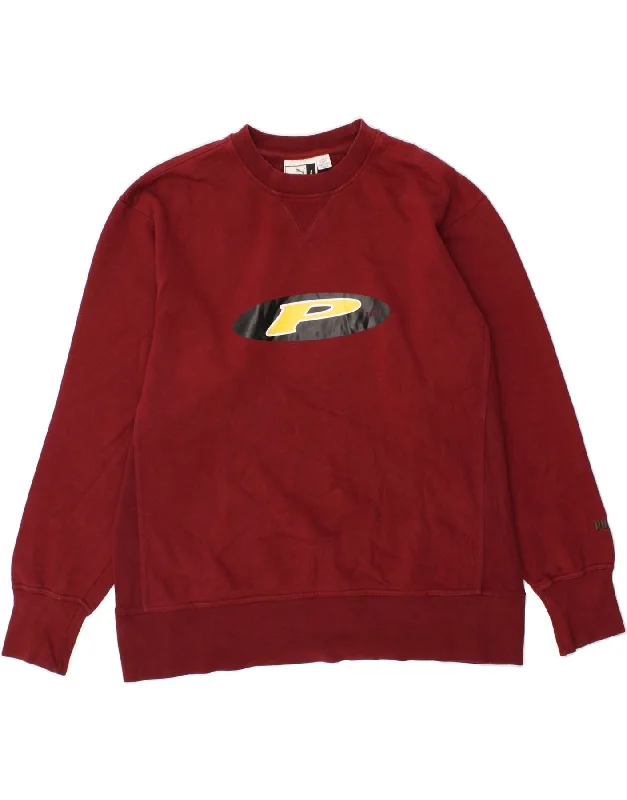 PUMA Mens Graphic Sweatshirt Jumper Large Burgundy