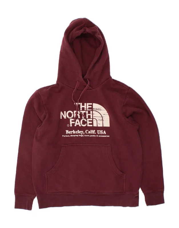 THE NORTH FACE Mens Hoodie Jumper Medium Burgundy Cotton