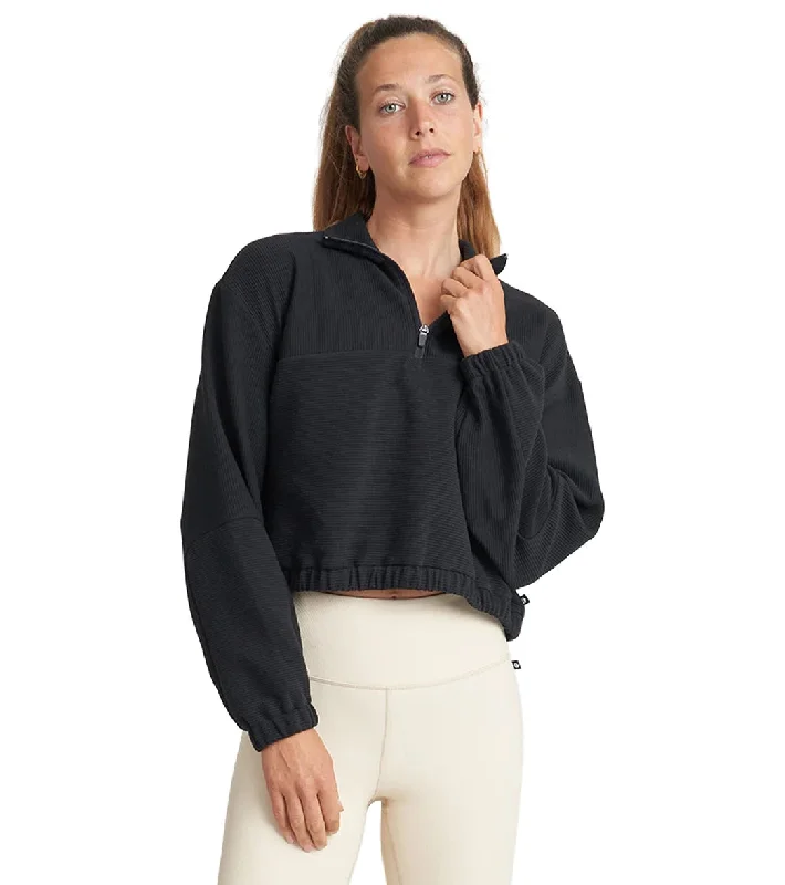 Thrive Societe Marlow Half Zip Pullover Black