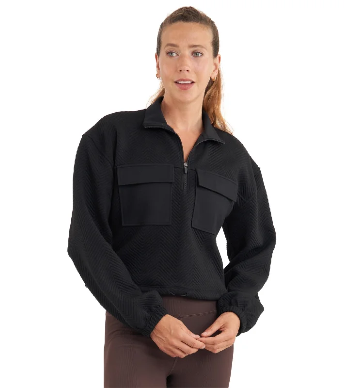 Thrive Societe Patch Pocket Pullover Black