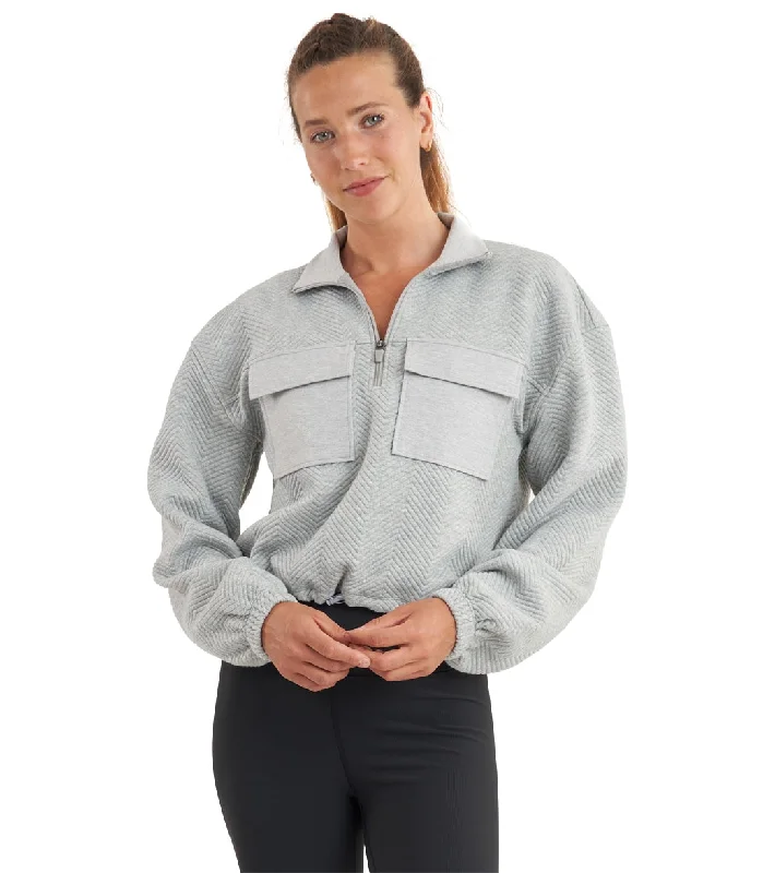 Thrive Societe Patch Pocket Pullover Heather Grey