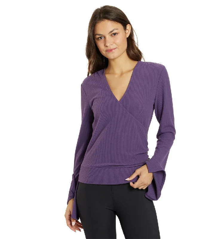 Thrive Societe Pleated Wrap Pullover Loganberry