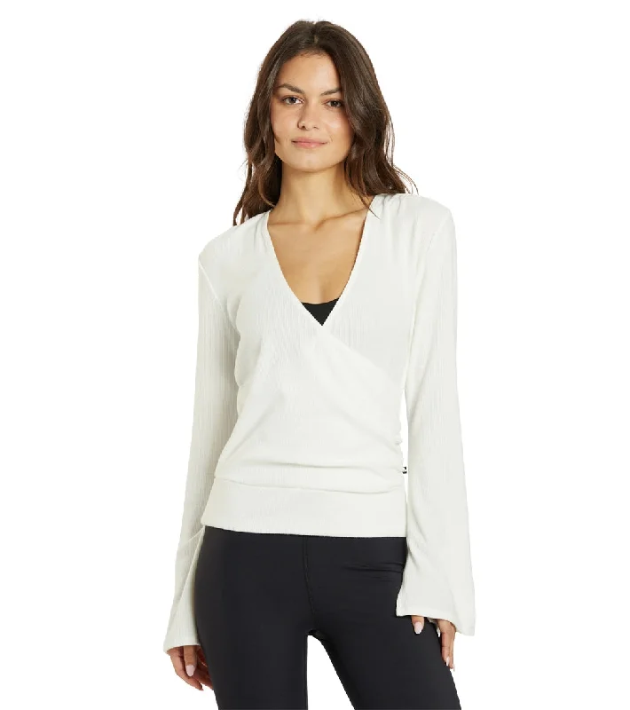 Thrive Societe Pleated Wrap Pullover White