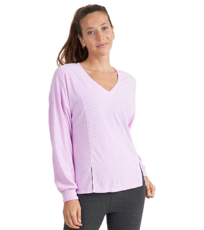 Thrive Societe V-Neck Pullover Pink Lavender