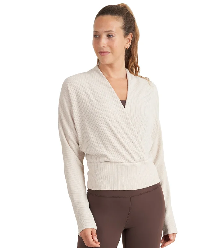 Thrive Societe Wrap Pullover Oatmeal