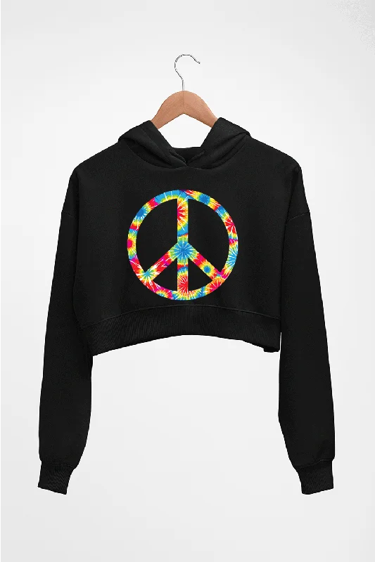 Trippy Psychedelic Peace Crop HOODIE FOR WOMEN