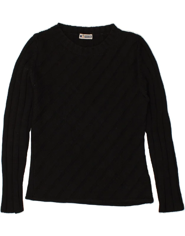 ARMATA DI MARE Womens Boat Neck Jumper Sweater UK 12 Medium Black Wool