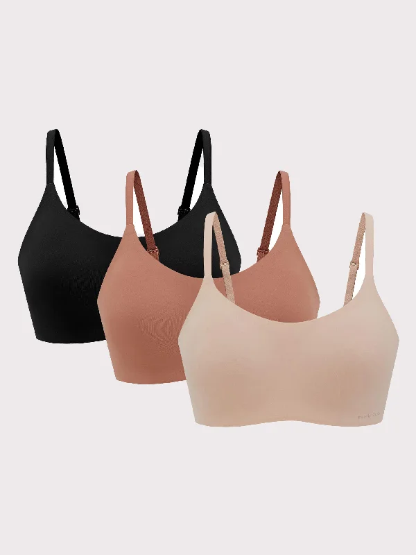 Barely Zero Spaghetti Strap Bra Trio