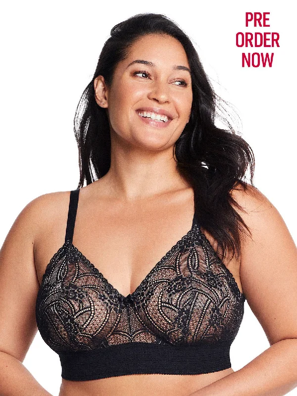 Glamorise Bras 7012 - Gramercy Luxe Lace Bralette - Black