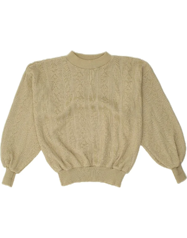 CANDA Womens Turtle Neck Jumper Sweater EU 44 XL Beige Cotton