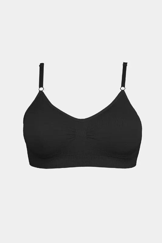 Comfort Bra Spaghetti Straps Bamboo Black