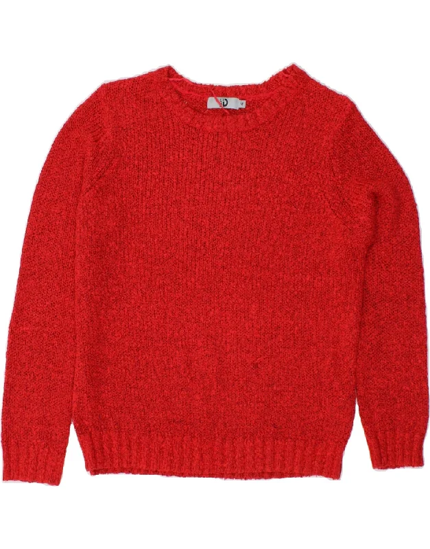 DACK'S Womens Boat Neck Jumper Sweater UK 14 Medium Red Flecked Acrylic