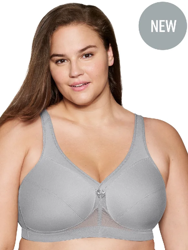 Glamorise Bra 1005 - Made To Move Wire-Free Support Bra - Grey Heather