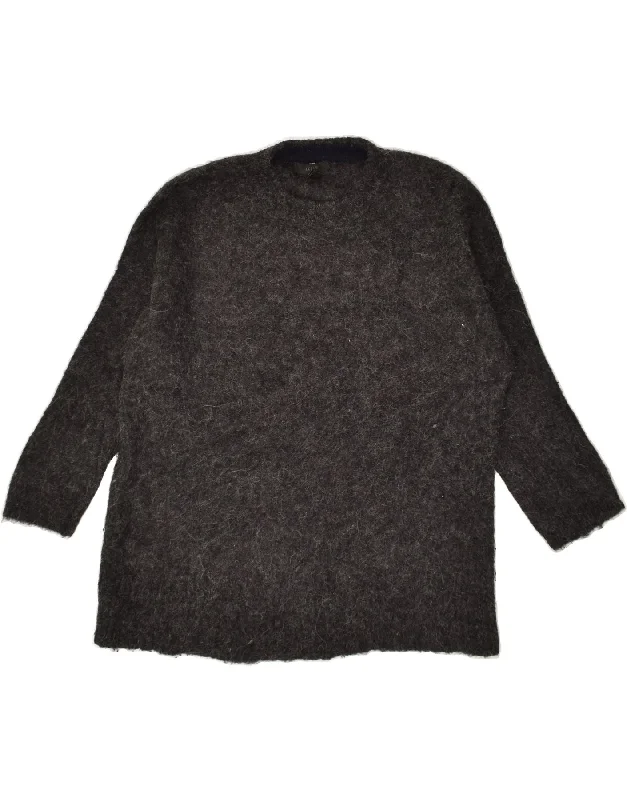 J. CREW Womens Crew Neck Jumper Sweater UK 10 Small Black Alpaca Wool