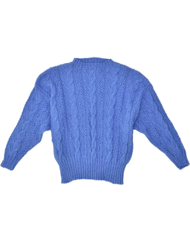 VINTAGE Womens Crew Neck Jumper Sweater UK 14 Large Blue