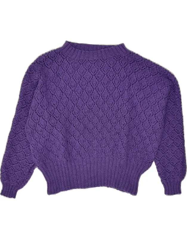 VINTAGE Womens Turtle Neck Jumper Sweater UK 16 Large Purple